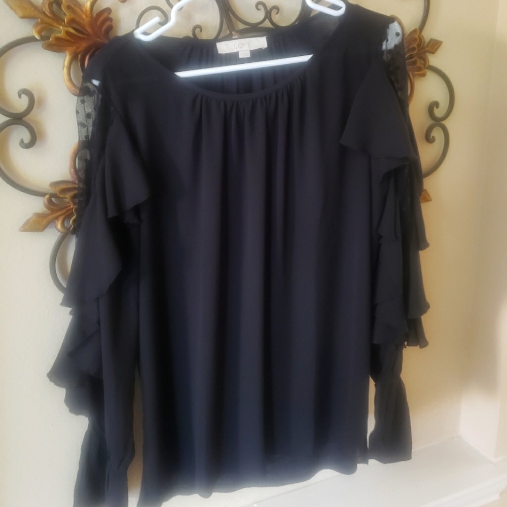 LOFT Black Blouse Size Medium